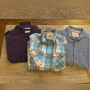 Men’s Dress Shirts! Bundle, Size Large! Hollister, Vanheusen